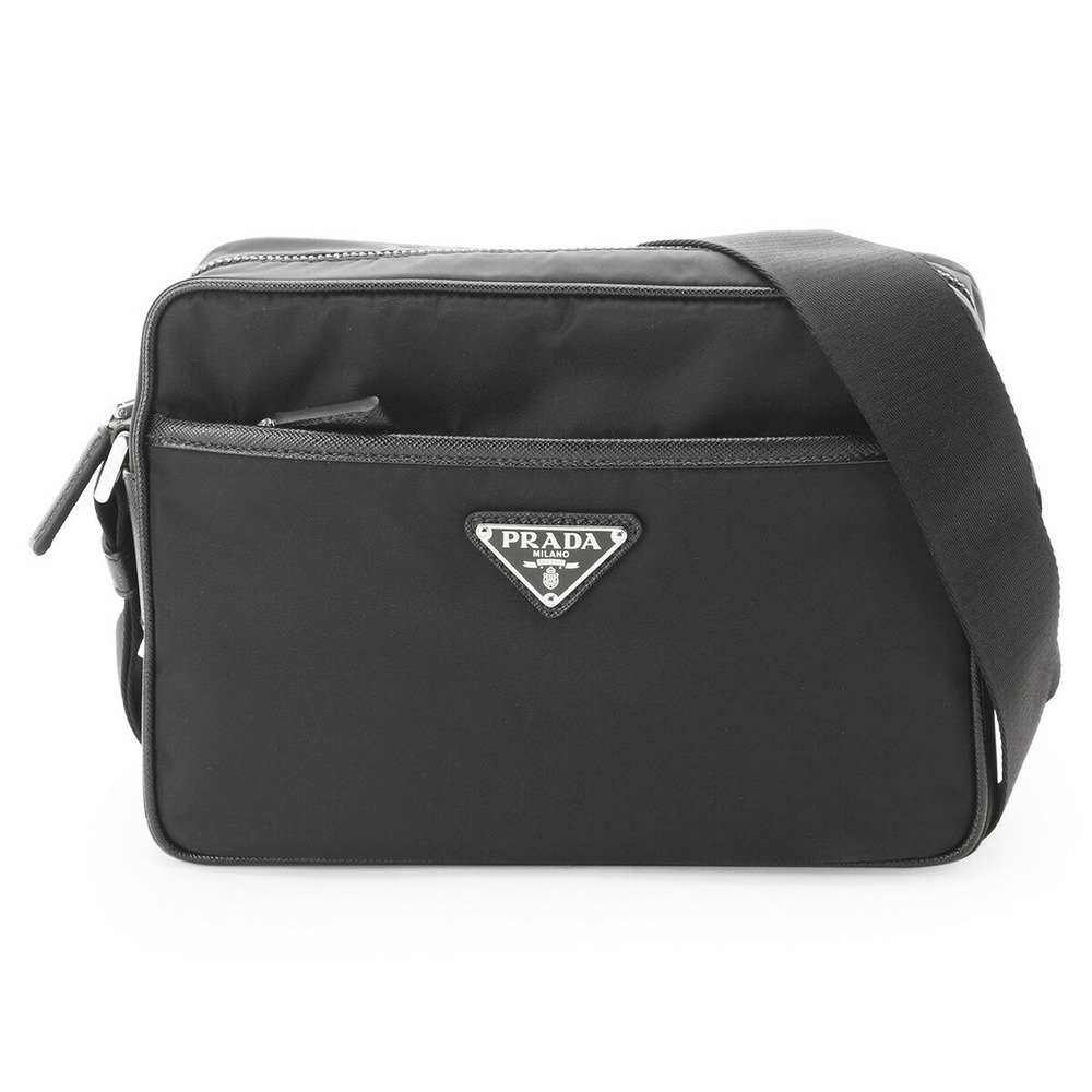Prada bag Nylon Re shoulder leather Saffiano Black